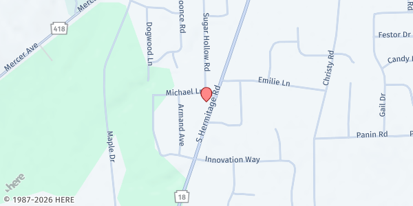 Map showing United Way of Mercer County - Hermitage at 960 S Hermitage Rd, Hermitage, PA