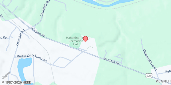 Map showing Mahoning Food Pantry at 4538 W. State St., Hillsville, PA