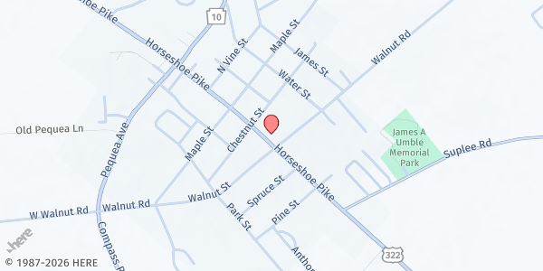 Map showing Honey Brook Presbyterian - Shepherd's Kitchen at 4331 Horseshoe Pike, Honey Brook, PA
