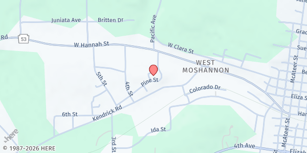 Map showing Central PA Community Action - Houtzdale Food Pantry at 40 Terrace Dr, Houtzdale, PA