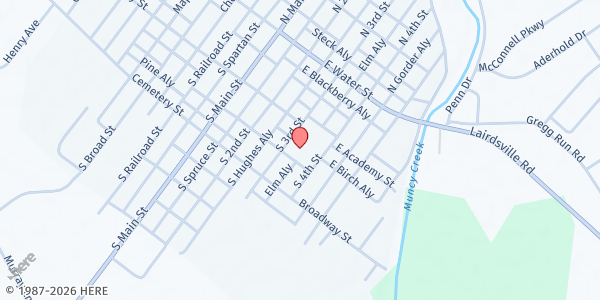 Map showing Hughesville Evangelical Friends Church at 137 S 3rd St, Hughesville, PA