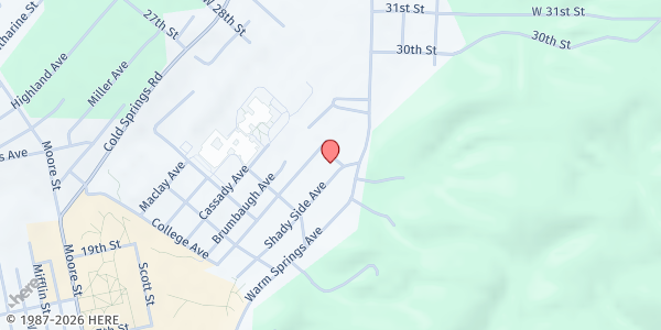 Map showing The Salvation Army - Huntingdon at 2514 Shadyside Ave, Huntingdon, PA