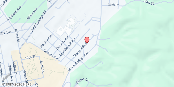 Map showing The Salvation Army - Huntingdon at 2514 Shadyside Ave., Huntingdon, PA