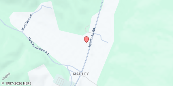 Map showing Christ Lutheran Church at 7139 Hyndman Rd, Hyndman, PA