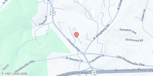 Map showing West Allegheny Ministerial Association at 105 W. Allegheny Rd., Imperial, PA