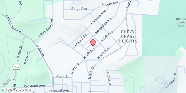 Map showing Chevy Chase Community Center at 640 N 5th Ave, Indiana, PA