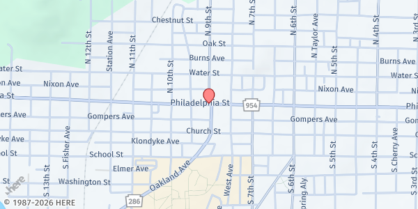 Map showing Indiana County Community Action Program at , Indiana, PA