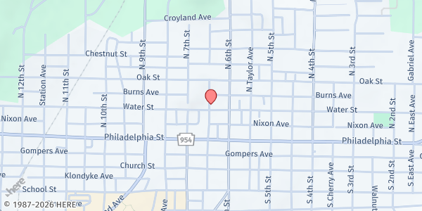 Map showing Salvation Army - Indiana, Pennsylvania at 635 Water St, Indiana, PA