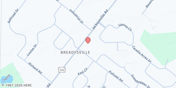 Map showing Bux-Mont Christian Church Food Pantry at 400 Jacksonville Road, Ivyland, PA