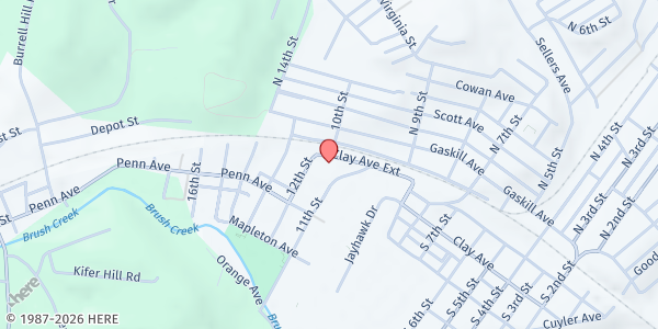 Map showing Salvation Army (Jeannette) at 1100 Clay Ave. Ext, Jeannette, PA