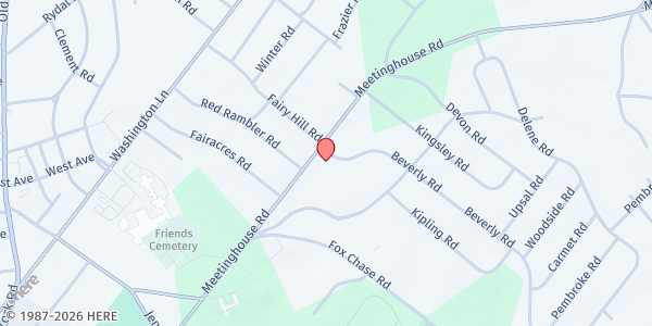 Map showing St Mark's Reformed Episcopal Church at 1162 Beverly Road, Jenkintown, PA