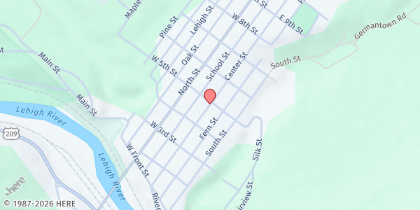 Map showing Jim Thorpe Food Pantry at 108 Fern Street, Jim Thorpe, PA