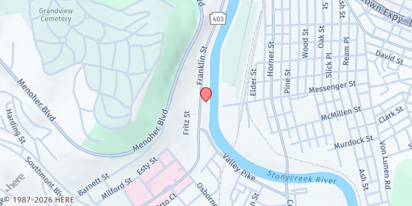 Map showing Food for Families at 945 Franklin Street, Johnstown, PA