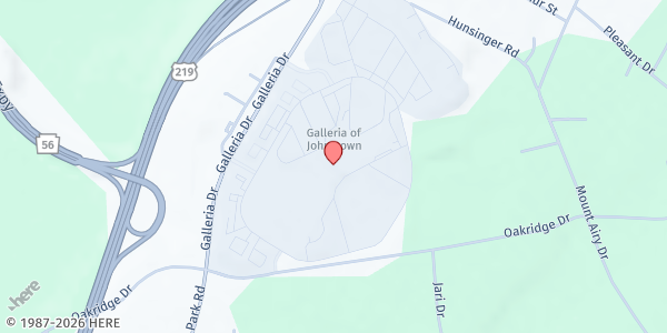 Map showing Pittsburgh Food Bank Distribution - Johnstown at 500 Galleria Dr., Johnstown, PA