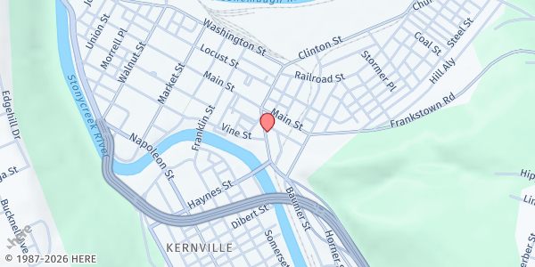 Map showing SVDP Family Kitchen Johnstown at 231 Bedford St., Johnstown, PA