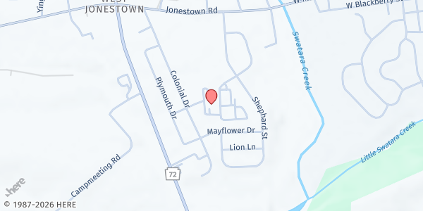 Map showing Lebanon Area Evangelical Free Church at 600 Shepherd St, Jonestown, PA