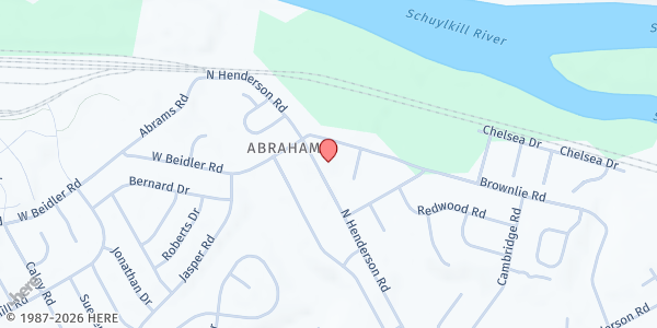 Map showing Love Works Resource Center at 740 North Henderson Road, King of Prussia, PA