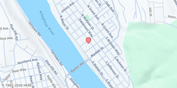 Map showing Grace Presbyterian Church at 155 N. Jefferson St., Kittanning, PA