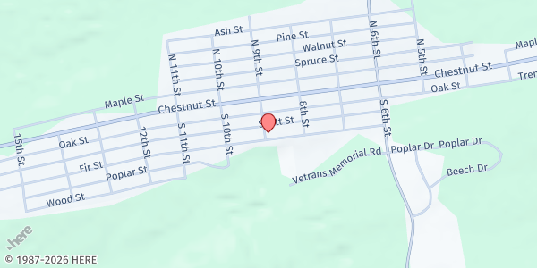 Map showing CSO Mobile - Holy Angels at 855 Scott St, Kulpmont, PA