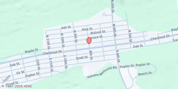 Map showing Kulpmont Borough Food Pantry at 860 Spruce St. A, Kulpmont, PA