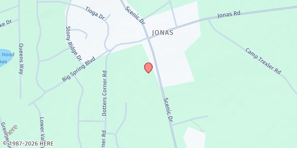 Map showing SEED OF FAITH MINISTRIES at 1087 Scenic Drive, Kunkletown, PA