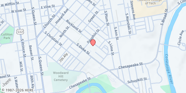 Map showing Community Action Program Of Lancaster County - Food Distribution Center at 630 Rockland St, Lancaster, PA