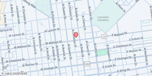 Map showing First United Methodist Church - Anchor Lancaster at 29 E. Walnut St., Lancaster, PA