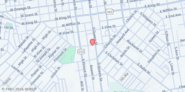 Map showing New Creation/Nueva Creacion UMC at 10 W. Farnum St., Lancaster, PA