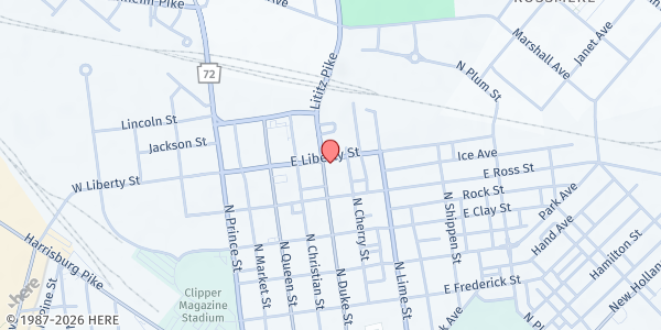 Map showing St. Anne Church - Brown Bag Lunch Program at 929 N Duke St, Lancaster, PA