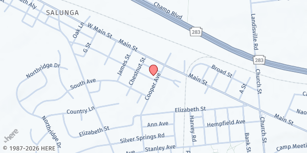 Map showing Hempfield Area Food Pantry at 85 Brandt Blvd., Landisville, PA