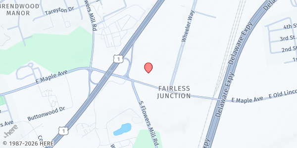 Map showing Living Hope Church at 1271 East Maple Avenue, Langhorne, PA