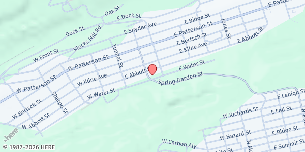 Map showing Lansford Pantry at 104 E. Abbott St., Lansford, PA