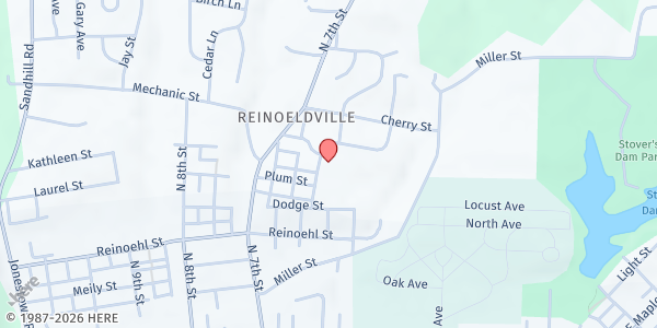 Map showing Calvary Church at 1330 Pennsylvania Ave, Lebanon, PA