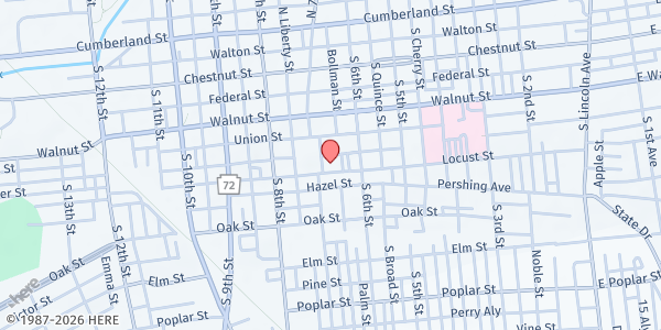 Map showing Lebanon County Christian Ministries at 250 S 7th St, Lebanon, PA