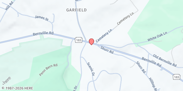 Map showing Bern Reformed UCC Mobile Market at 3196 Bernville Rd, Leesport, PA