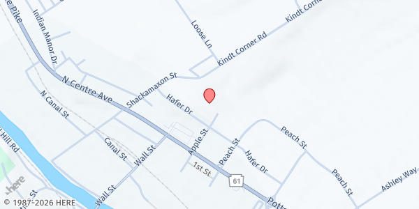 Map showing Schuylkill Valley Food Pantry - Lutheran Church of the Holy Trinity at 102 Apple St., Leesport, PA