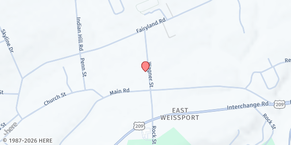 Map showing People's EC Church at 216 Wagner St, Lehighton, PA