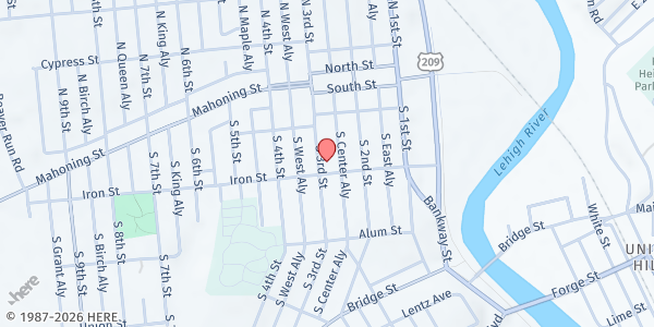 Map showing Trinity Lutheran Church Pantry at 175 S 3rd St, Lehighton, PA