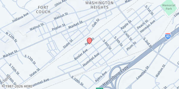 Map showing New Hope Ministries - Lemoyne at 701 Bosler Ave., Lemoyne, PA