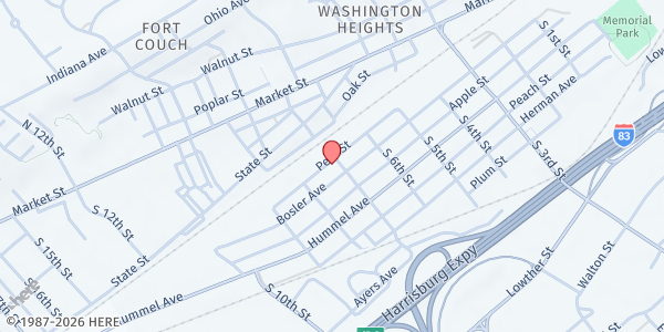 Map showing New Hope Ministries West Shore Center at 701 Bosler Ave., Lemoyne, PA