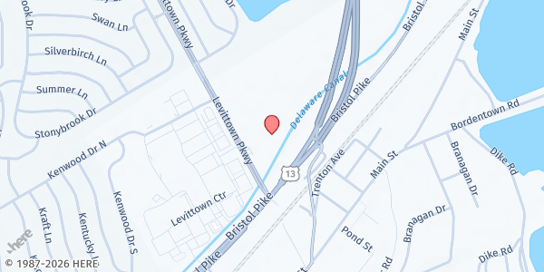 Map showing Mary's Cupboard at 100 Levittown Parkway, Levittown, PA