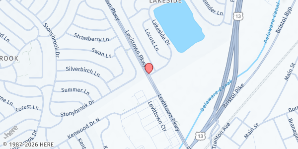 Map showing Mary's Cupboard at 100 Levittown Pkwy., Levittown, PA