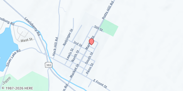 Map showing Lewisberry UM Church at 309 Market St., Lewisberry, PA