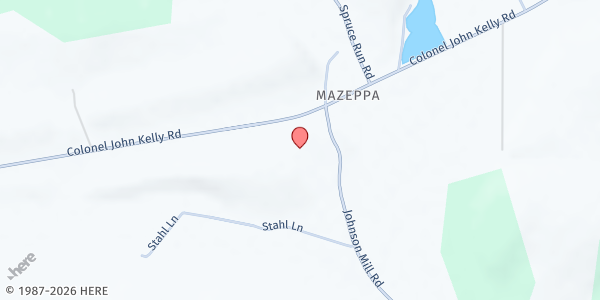 Map showing Mazeppa Manna at 3257 Johnson Mill Rd., Lewisburg, PA