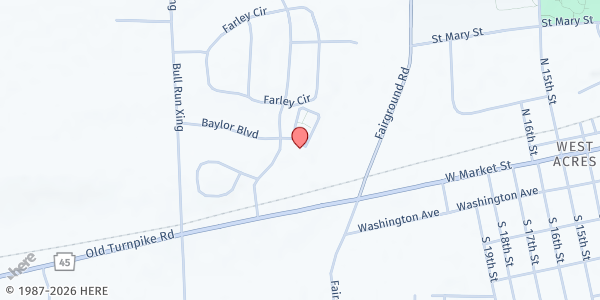 Map showing St. Pauls UCC at 50 Brookpark Cir, Lewisburg, PA