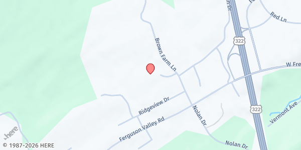 Map showing Calvary Bible Church at 100 Calvary Ln, Lewistown, PA