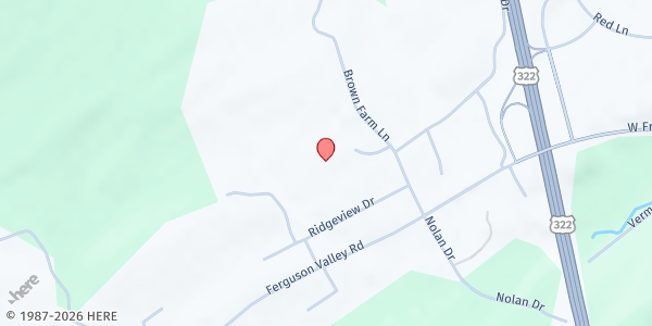 Map showing Calvary Bible Church at 100 Calvary Ln., Lewistown, PA