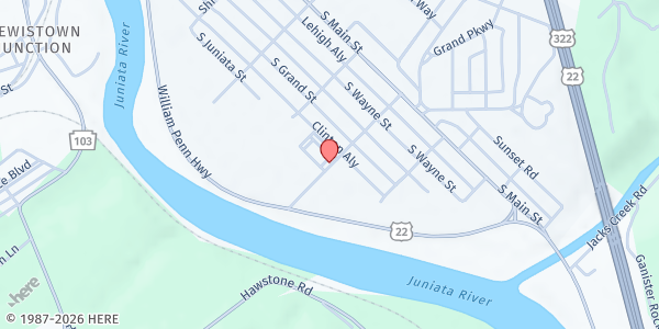 Map showing Grace Covenant Church - Hand of Grace at 205 Washington Ave, Lewistown, PA