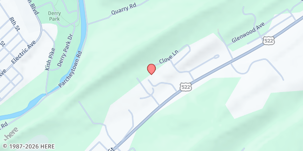Map showing Mifflin County at 28 Armory Ln, Lewistown, PA