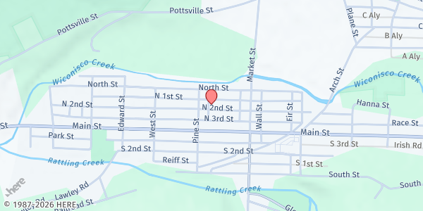 Map showing United Methodist Church Of Lykens at 527 N. 2nd St., Lykens, PA